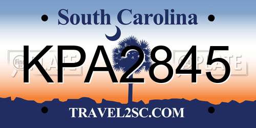 KPA2845 South Carolina License Plate