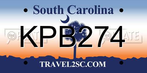 KPB274 South Carolina License Plate