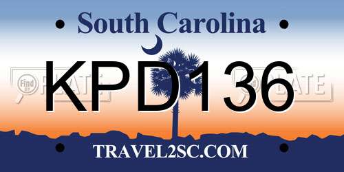 KPD136 South Carolina License Plate
