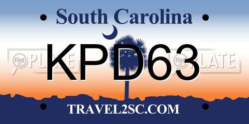 KPD63 South Carolina License Plate