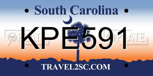 KPE591 South Carolina License Plate