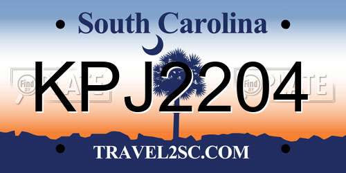 KPJ2204 South Carolina License Plate