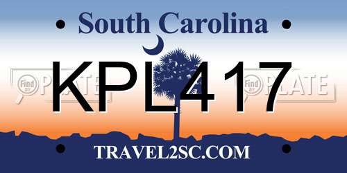 KPL417 South Carolina License Plate