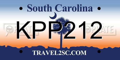KPP212 South Carolina License Plate