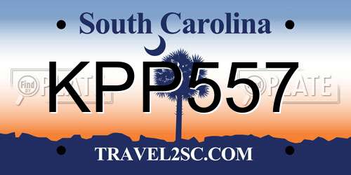 KPP557 South Carolina License Plate