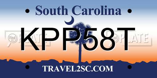 KPP58T South Carolina License Plate