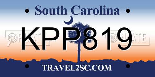KPP819 South Carolina License Plate