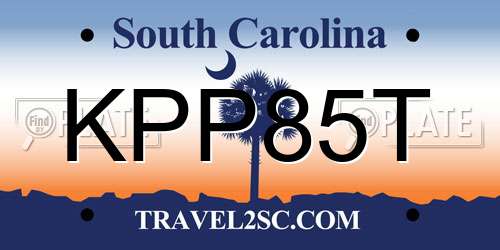 KPP85T South Carolina License Plate