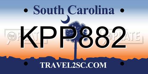 KPP882 South Carolina License Plate