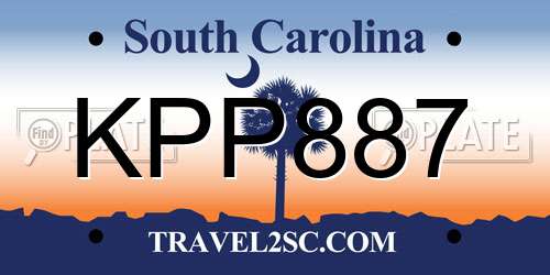KPP887 South Carolina License Plate