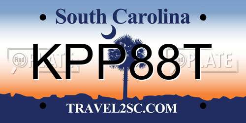 KPP88T South Carolina License Plate