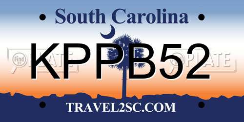 KPPB52 South Carolina License Plate