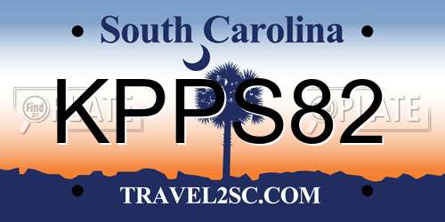KPPS82 South Carolina License Plate