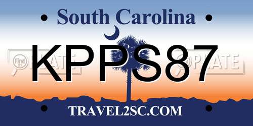 KPPS87 South Carolina License Plate
