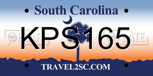 KPS165 South Carolina License Plate