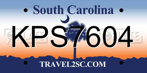 KPS7604 South Carolina License Plate