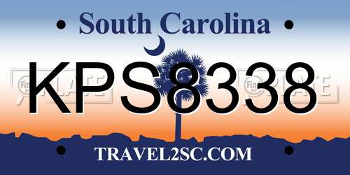 KPS8338 South Carolina License Plate