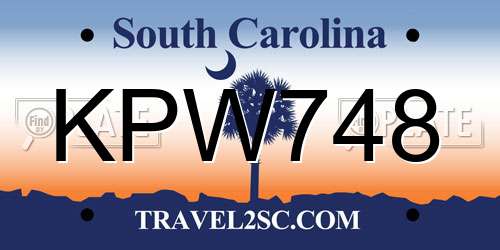 KPW748 South Carolina License Plate
