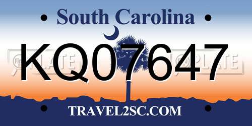 KQ07647 South Carolina License Plate