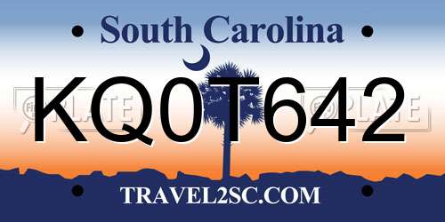 KQ0T642 South Carolina License Plate