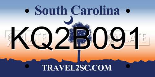 KQ2B091 South Carolina License Plate