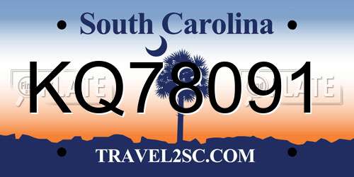 KQ78091 South Carolina License Plate