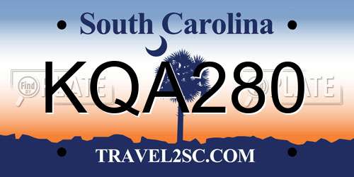 KQA280 South Carolina License Plate