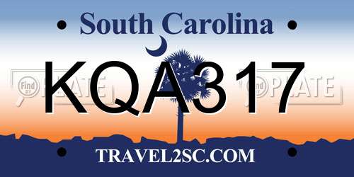 KQA317 South Carolina License Plate