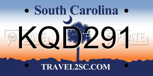 KQD291 South Carolina License Plate