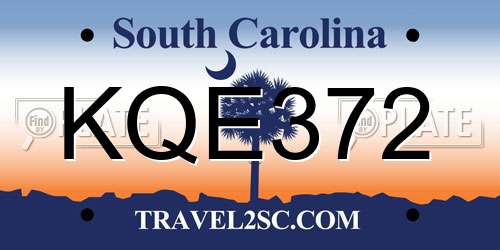 KQE372 South Carolina License Plate