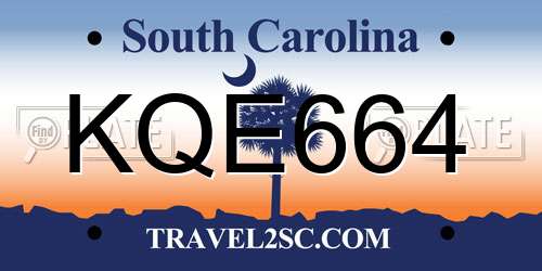 KQE664 South Carolina License Plate