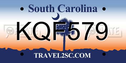 KQF579 South Carolina License Plate
