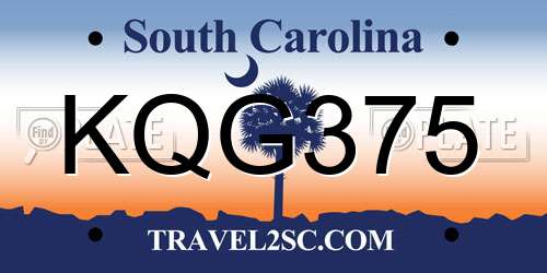 KQG375 South Carolina License Plate