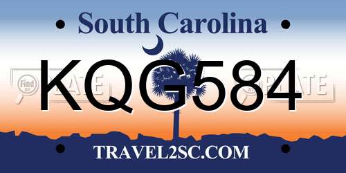 KQG584 South Carolina License Plate