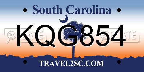KQG854 South Carolina License Plate