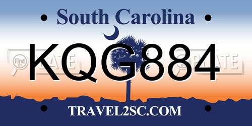 KQG884 South Carolina License Plate