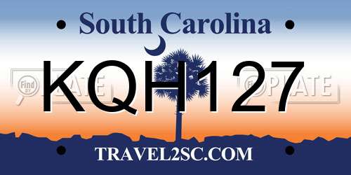 KQH127 South Carolina License Plate