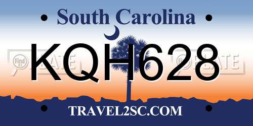 KQH628 South Carolina License Plate