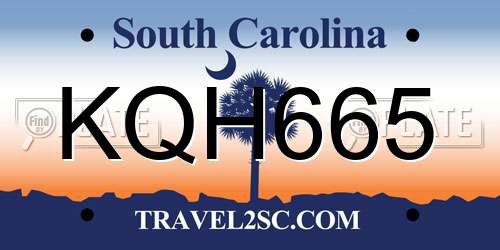 KQH665 South Carolina License Plate