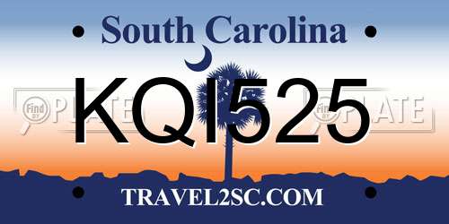 KQI525 South Carolina License Plate
