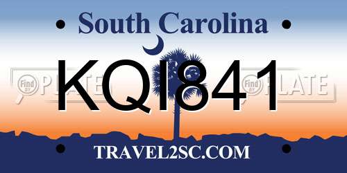 KQI841 South Carolina License Plate