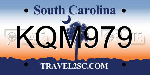 KQM979 South Carolina License Plate