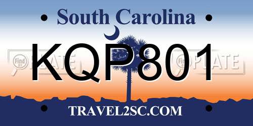 KQP801 South Carolina License Plate