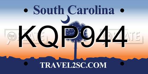 KQP944 South Carolina License Plate