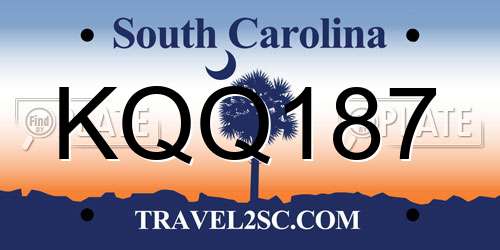 KQQ187 South Carolina License Plate