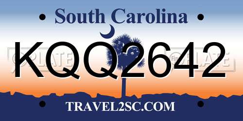 KQQ2642 South Carolina License Plate