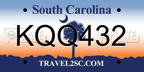 KQQ432 South Carolina License Plate