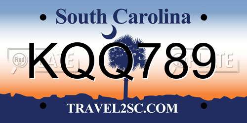 KQQ789 South Carolina License Plate