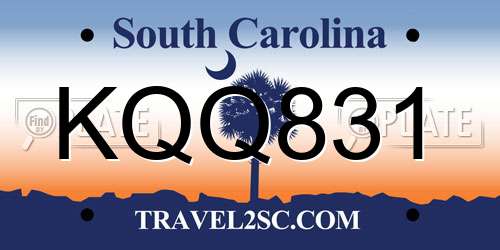 KQQ831 South Carolina License Plate