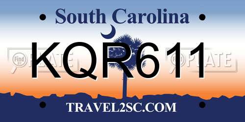 KQR611 South Carolina License Plate